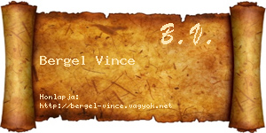 Bergel Vince névjegykártya